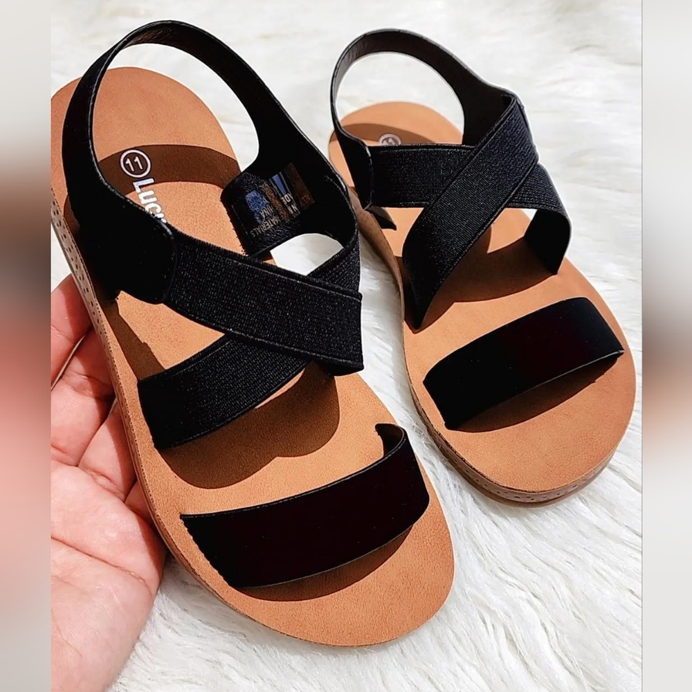 Balck Kids Sandals - Picture 2 of 2
